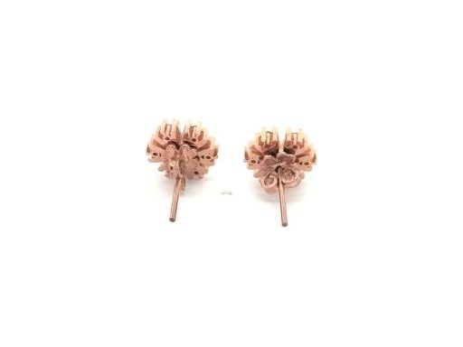 18K Rose Gold Snowflake Earrings with Natural Round Diamonds